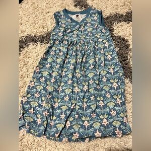 Tea Collection Size 5 Blue Floral Sleeveless Girl's Dress